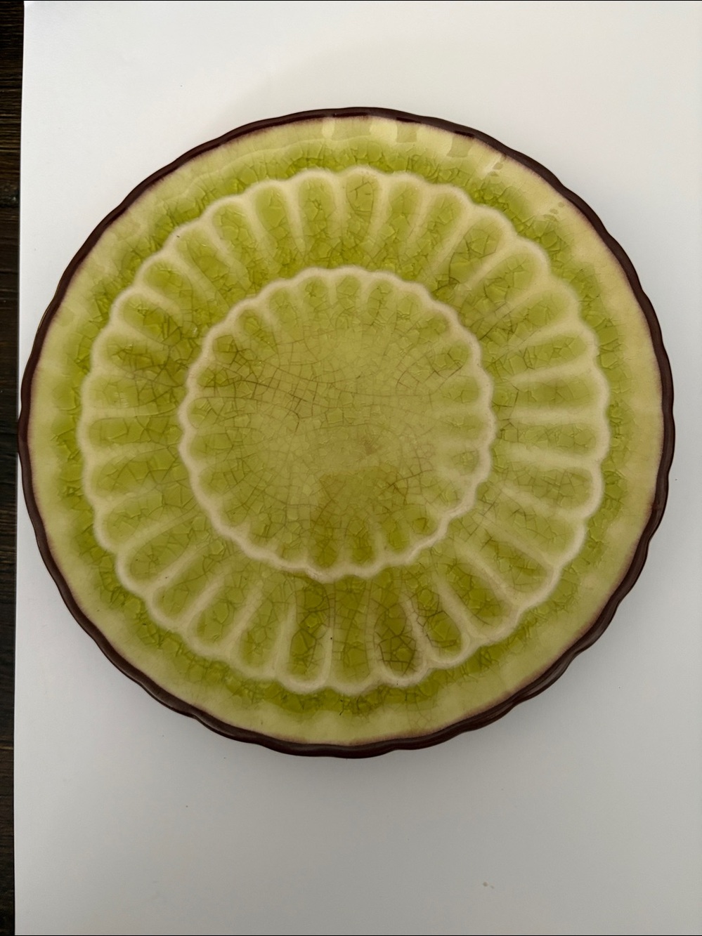 Pier 1 Lime Green & Black Stoneware Decorative Plate - Picture 3 of 6